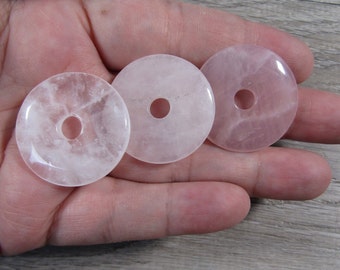 Rose Quartz Pi Stone Donut 30 mm Shaped Stone