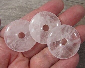 Clear Quartz Pi Stone Donut 30 mm Shaped Stone