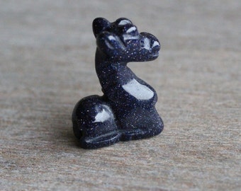 Blue Goldstone Giraffe Animal Stone Figurine F30