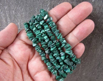 Malachite Gemstone Stretchy String Bracelet g1