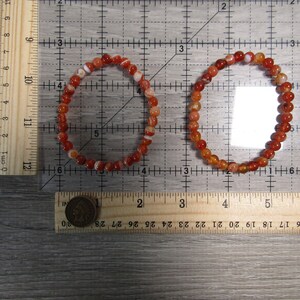 Carnelian Banded 6 mm Round Stretchy String Bracelet G285 image 10