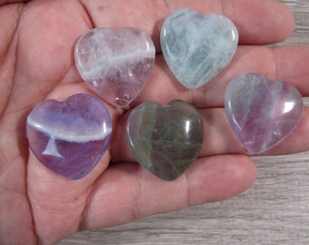 Fluorite Flat 25 mm Crystal Heart K161