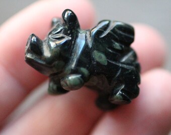 Kambaba Jasper Flying Pig Stone Shaped Figurine