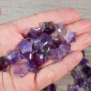 Amethyst Star Crystal Faceted Bead approx. 13 x 14 x 6.5 mm F250 image 7