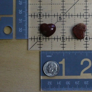 Red Jasper 17 mm Heart Stone with Flat Back K263 image 10