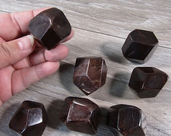 Garnet Polished Polygon 1.25 inch + Crystal