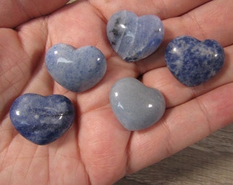 Blue Quartz Puffy 17 mm Heart K56