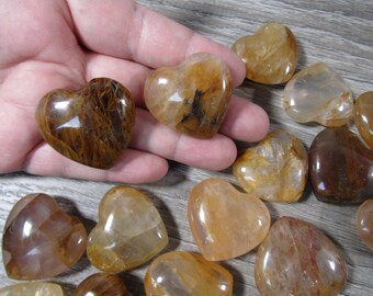 Golden Healer Quartz 36 mm Heart