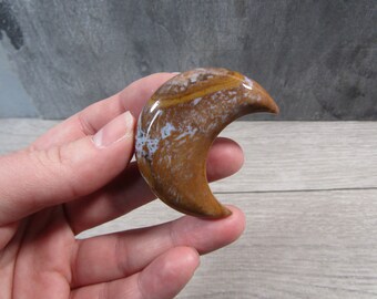 Yellow Jasper Gemstone Moon 2 inch Fig100