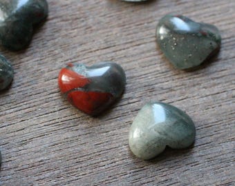African Bloodstone Stone 17 mm Heart with Flat Back