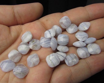 Blue Lace Agate Small Faceted Square J 130