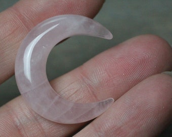 Rose Quartz Moon Crescent Shape Stone M23