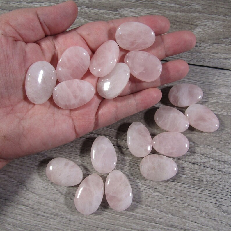 Rose Quartz Bead Drop Shapes with a Large Hole image 4