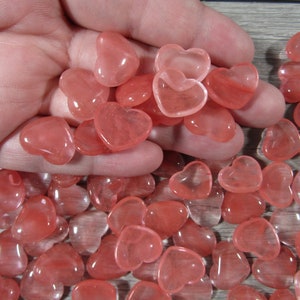 Cherry Quartz Small 17 mm Heart Stone with Flat Back K257 image 6