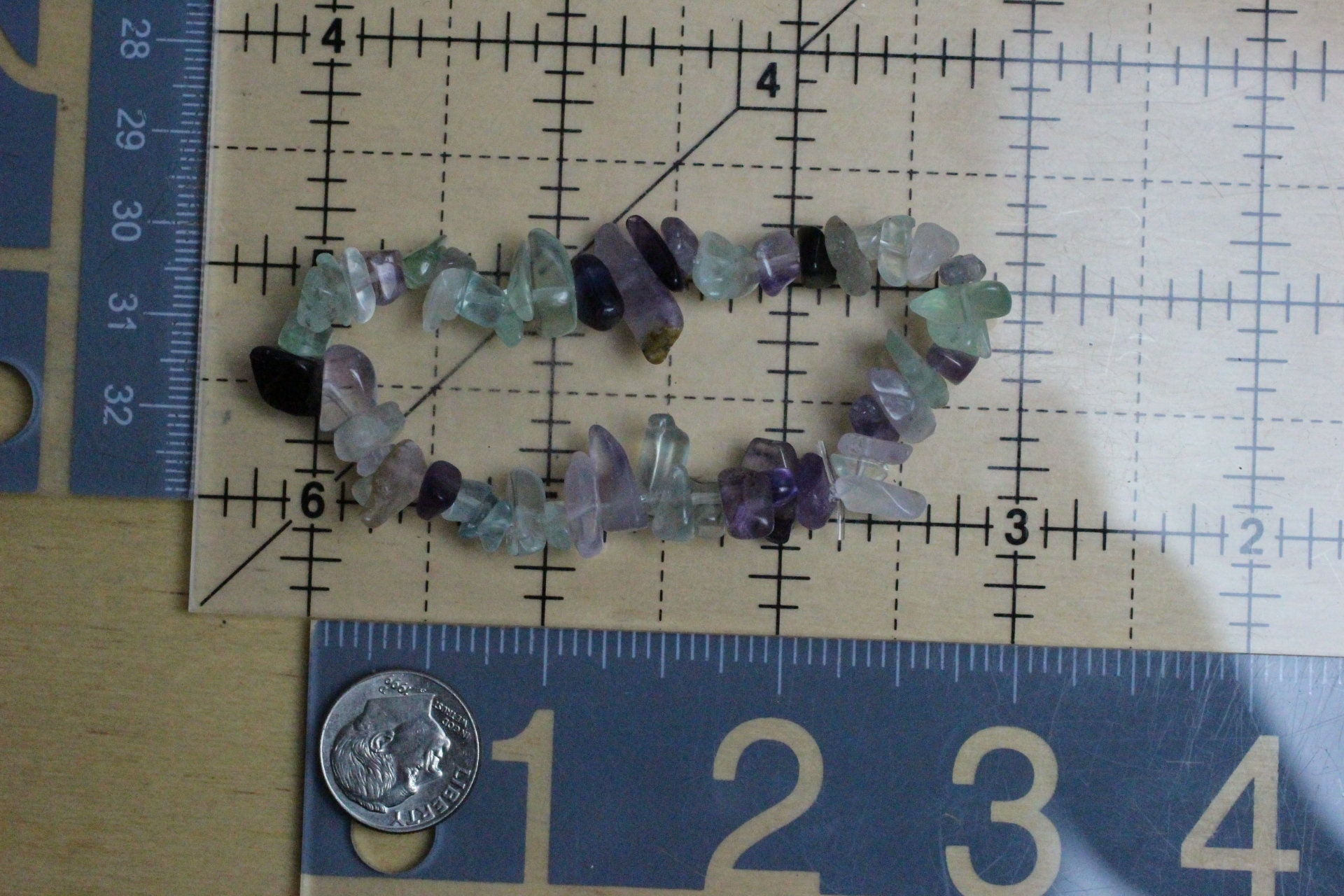 Fluorite Stretchy String Chip Bracelet G110 | Etsy