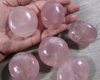 Rose Quartz Palm Stone Madagascar Crystal