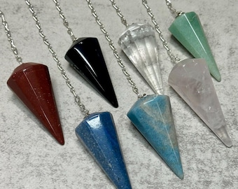 Gemstone Pendulum Multi Faceted | Dowsing Crystal for Divination & Spiritual Healing