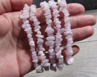 Kunzite Stretchy String Chip Bracelet G405