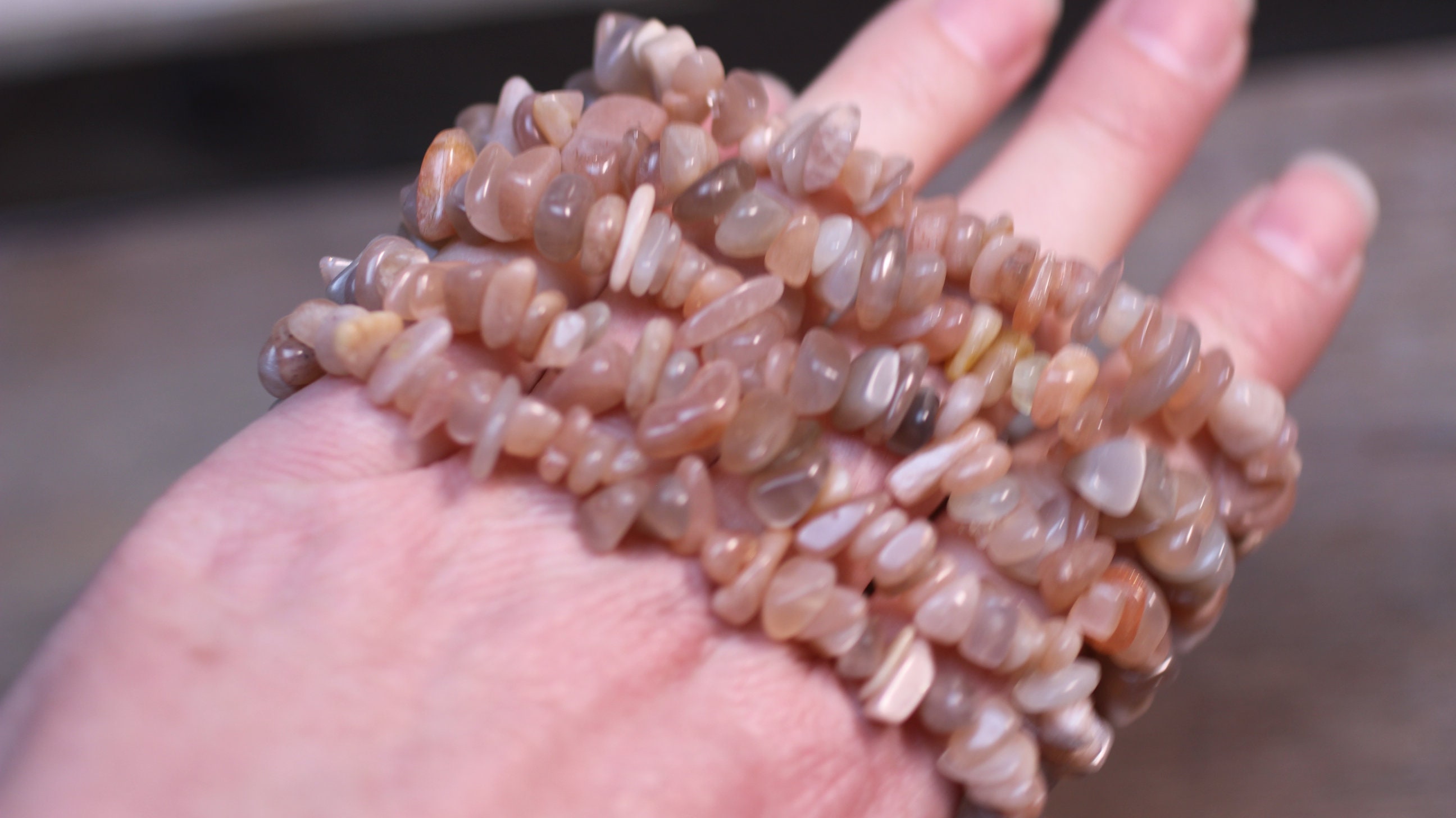 Peach Moonstone Stretchy String Bracelet G115 Etsy