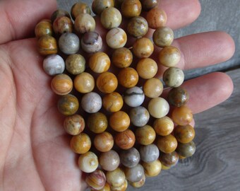 Crazy Lace Jasper Bracelet 8 mm Round Stretchy String 394