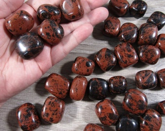 Mahogany Obsidian 1 inch + Tumbled Stone T239