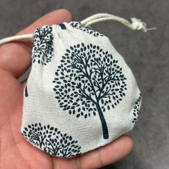 Tree of Life Burlap Gift Gemstone Pouch 4x4 Inches