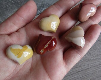 Mookaite Stone Puffy 25 mm Heart K61