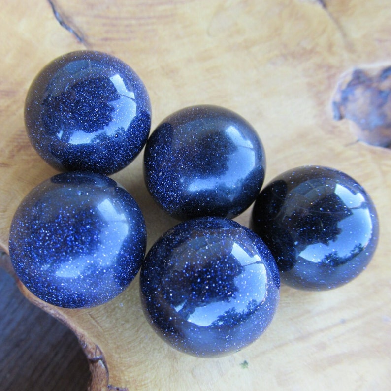 Blue Goldstone Stone 20 mm Sphere S65 image 1