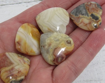 Crazy Lace Agate Jasper Flat 25 mm Heart K107