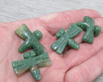 Green Agate Stone Dragonfly Figurine F278