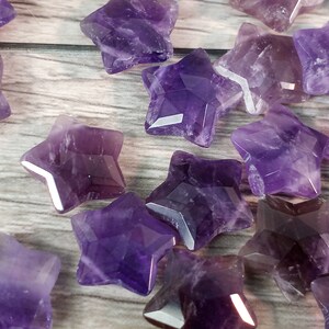 Amethyst Star Crystal Faceted Bead approx. 13 x 14 x 6.5 mm F250 image 4