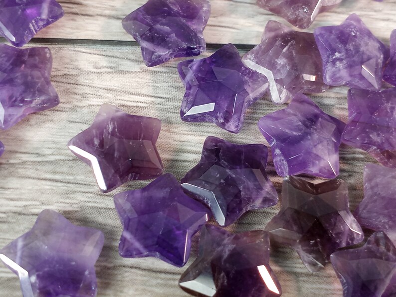 Amethyst Star Crystal Faceted Bead approx. 13 x 14 x 6.5 mm F250 image 4