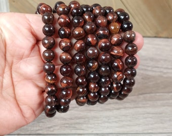 Tiger's Eye 8 mm Round Stretchy String Bracelet G375