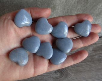 Angelite Heart Puffy 25 mm Shaped Stone