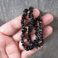Black Tourmaline Stretchy String Chip Bracelet 326