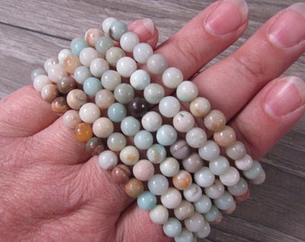 Amazonite Bracelet Round Stretchy String 6 mm 397