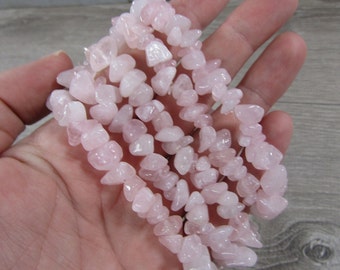 Rose Quartz Chip Stretchy String Bracelet G147