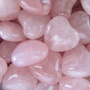 Rose Quartz Puffy 25 mm Heart A1 image 1