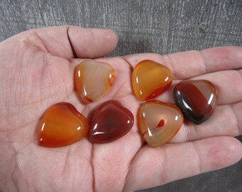 Carnelian 25 mm Heart with Flat Back