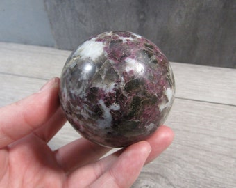 Pink Tourmaline in Quartz Sphere 13.1 oz 63 mm