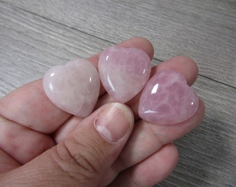 Rose Quartz 25 mm Heart with Flat Back K413