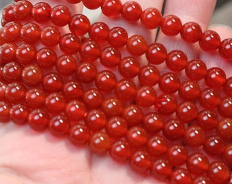 Carnelian 6 mm Round Stretchy String Bracelet G73