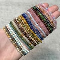 Gemstone 4 mm Round Bead Bracelets // About 7” Round
