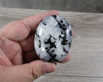 Rainbow Moonstone Oval Palm Stone Crystal