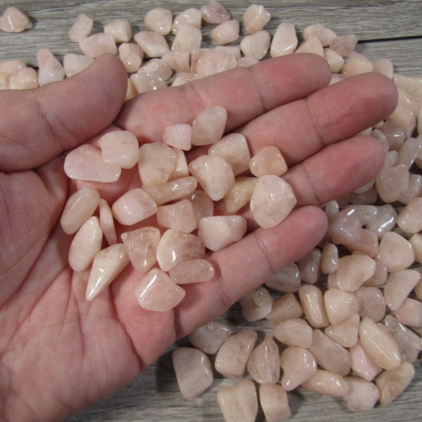 Morganite Peach Tumbled Stone 0.25 inch + Crystal