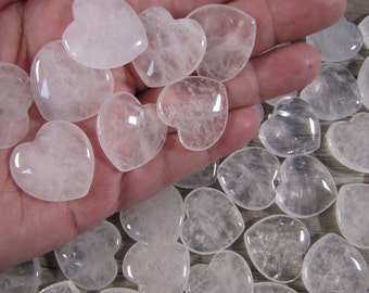 Clear Quartz Flat 25 mm Heart K106