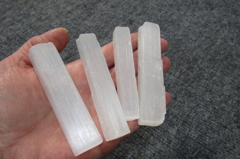 Selenite Wand 3.75 inch Raw Stick Wand SL4 image 6