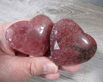 Strawberry Quartz About 65 mm Heart K379