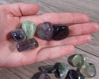 Fluorite Tumbled Stone 1 inch + Tumbled Crystal