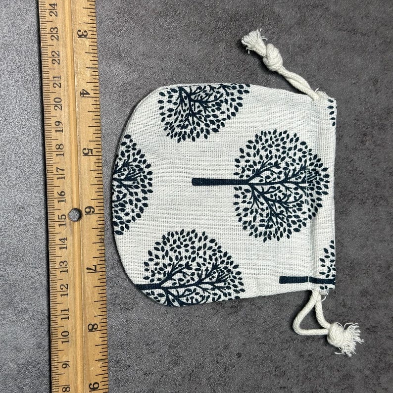 Tree of Life Burlap Gift Gemstone Pouch 4x4 Inches image 5